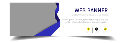 Web Banner Blue Modern Design Background Vector Imageのイラスト素材