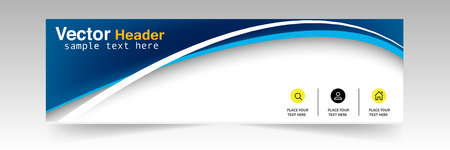 Abstract Blue Curve Header Design Background Vector Imageのイラスト素材