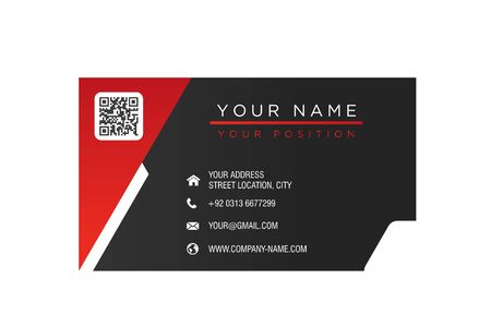 Business Card Red And Black Background Vector Imageのイラスト素材