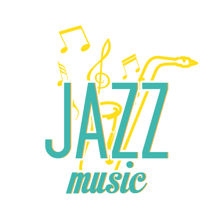 Jazz Music Yellow Saxophone Music Note Background Vector Imageのイラスト素材