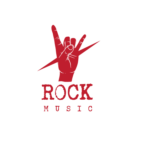 Rock Music I Love You Language Hand Sign Background Vector Imageのイラスト素材
