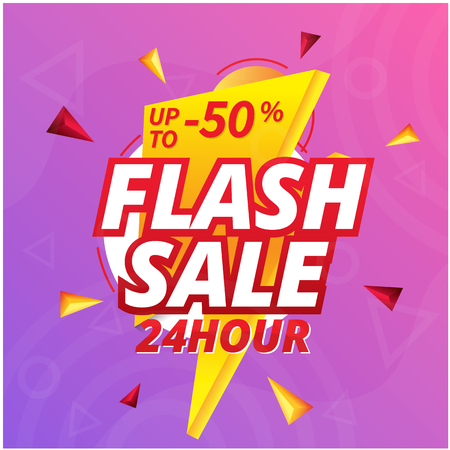 Flash Sale 24 Hour Up To 50% Off, Bolt Background Vector Imageのイラスト素材