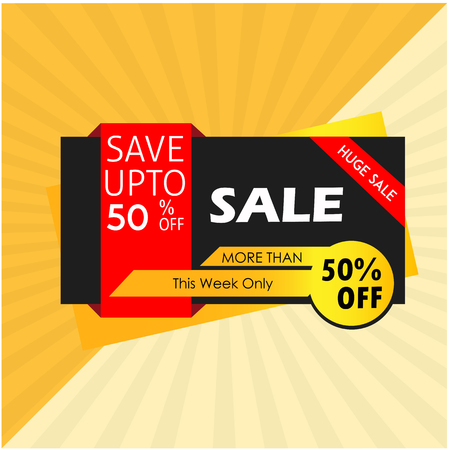 Sale Save Up To 50% Huge Sale More Than This Week Only Vector Imageのイラスト素材
