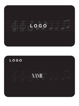 Name Card for Music Note Black Background Vector Imageのイラスト素材