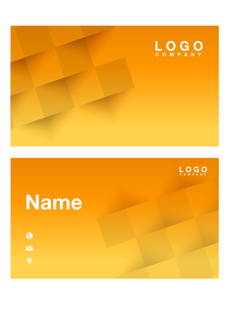 Name Card Abstract Square Orange Background Vector Imageのイラスト素材