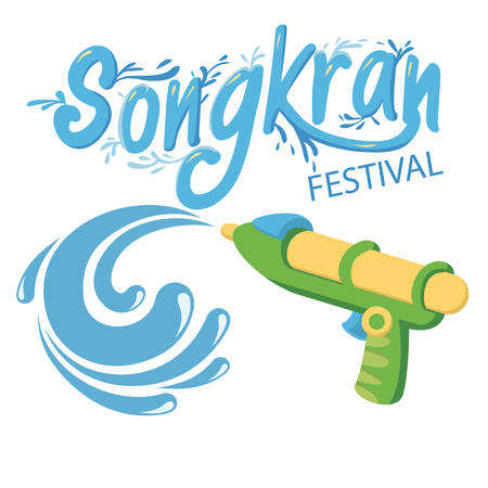 Songkran Festival greeting card template designのイラスト素材