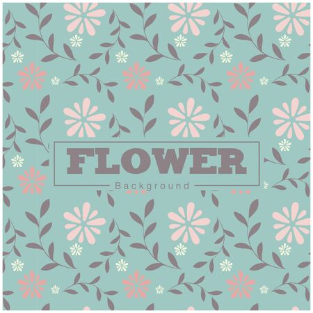 Pink Flower with Blue Background Pattern Vector Imageのイラスト素材