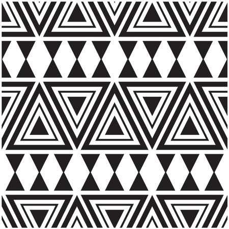 Abstract Black And White Triangle Pattern Background Vector Image