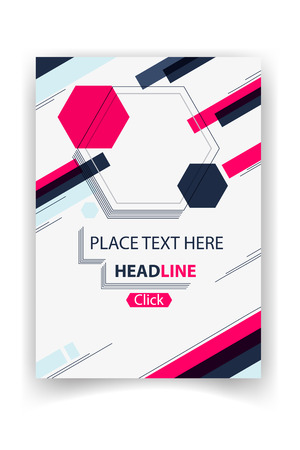 Poster White Hexagon Template Design Vector Imageのイラスト素材