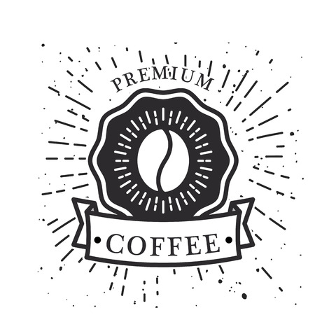 Premium Coffee Ribbon Coffee Bean Background Vector Imageのイラスト素材