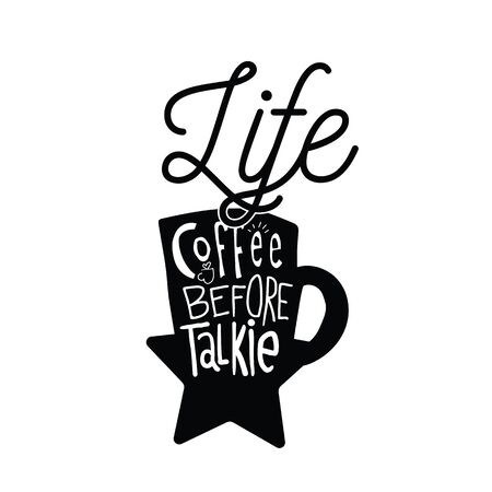 Life Coffee Before Talkie Cup Background Vector Imageのイラスト素材