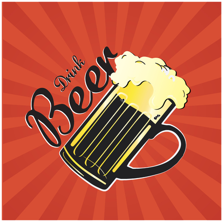 Drink Beer poster Vector Imageのイラスト素材