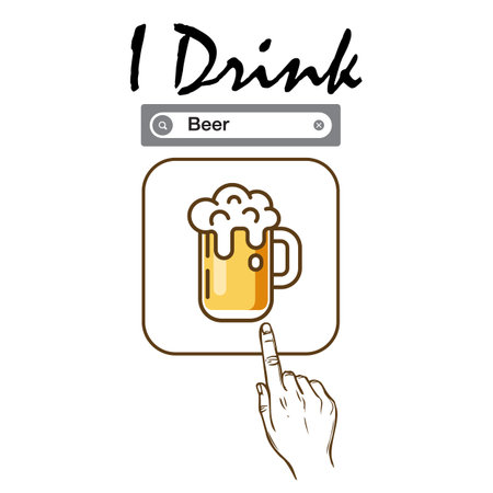 I Drink Beer poster  Vector Imageのイラスト素材