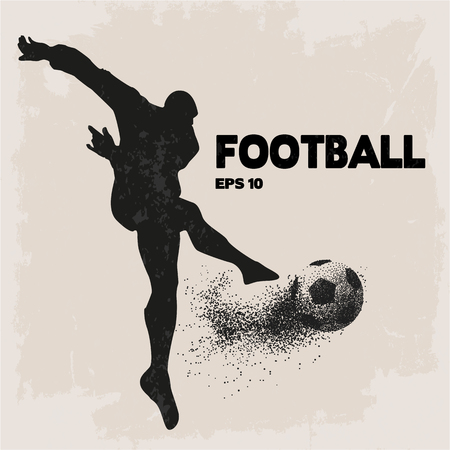 Football Player Kick A Ball Vector Imageのイラスト素材