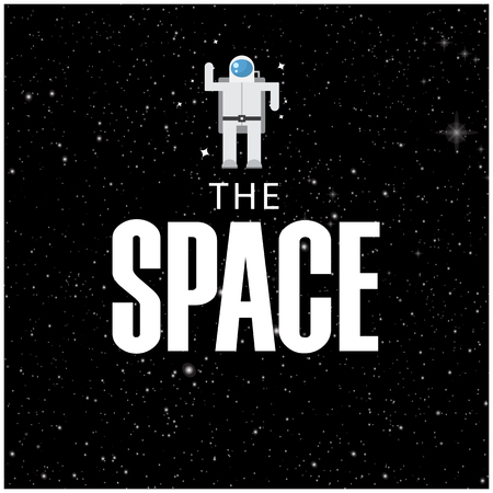 The Space with astronaut in space, vector image illustration.のイラスト素材
