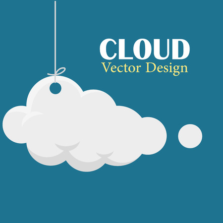 Cloud Vector Design Template Hanging Cloud Dark Blue Backgroundのイラスト素材