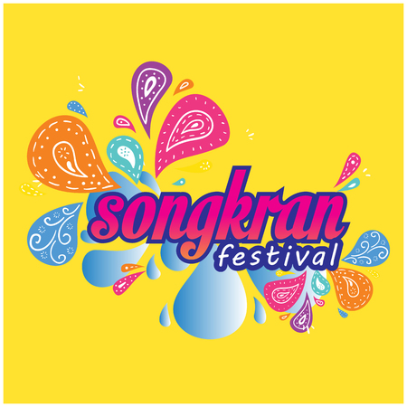 Songkran Festival  Water Splash Background Vector Imageのイラスト素材