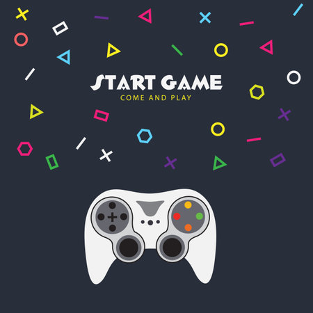 Start Game Come And Play Game Controller Background Vector Image