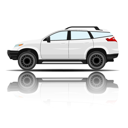 Modern Car White Color vector illustrationのイラスト素材