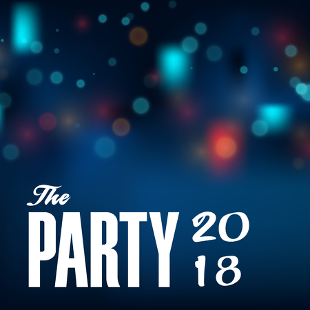 The Party 2018 Blur Blue Background Vector Imageのイラスト素材