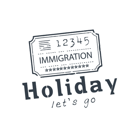 Holiday Let's Go Immigration Background Vector Imageのイラスト素材