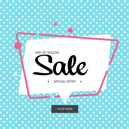 End Of Season Special Offer Blue Background Vector Imageのイラスト素材