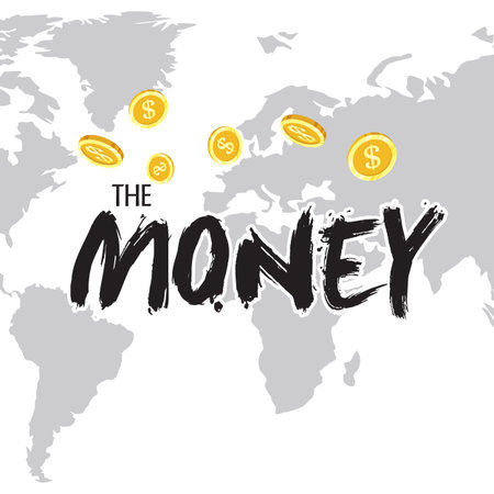 The Money Gold Coin World Map Background Vector Image
