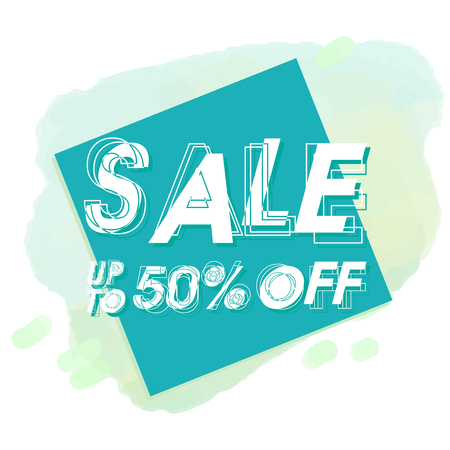 Sale Up To 50% Off Blue Square Background Vector Imageのイラスト素材