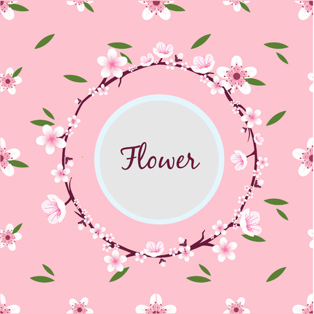 Flower Sakura Ring Circle Frameのイラスト素材