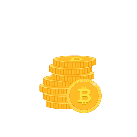 Stack Of Gold Coins White Background Vector Imageのイラスト素材