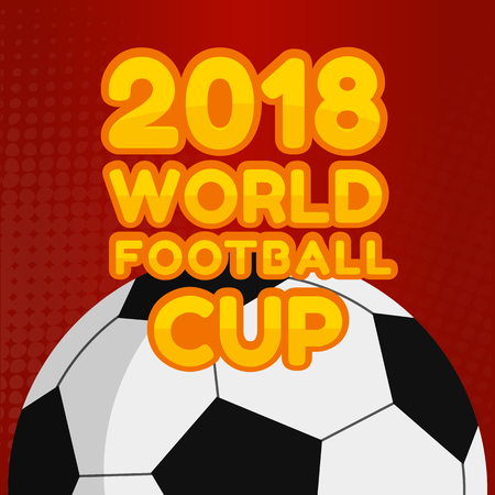2018 World Football Cup Football Red Background.のイラスト素材
