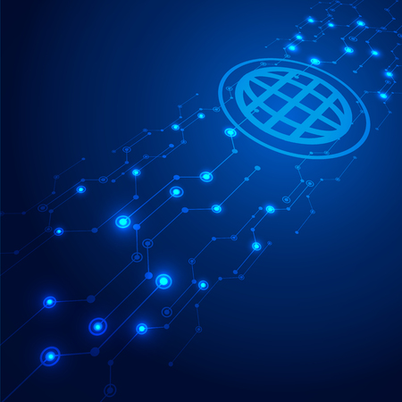 Technology Modern Browser Icon Blue Background illustration.のイラスト素材