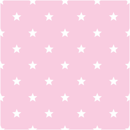 White Stars Pattern On Pink Background Vector Imageのイラスト素材