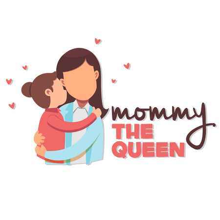 Mommy The Queen Mom Hold Baby Background Vector Imageのイラスト素材