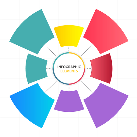 Modern Circle Infographic Elements Template Vector Imageのイラスト素材