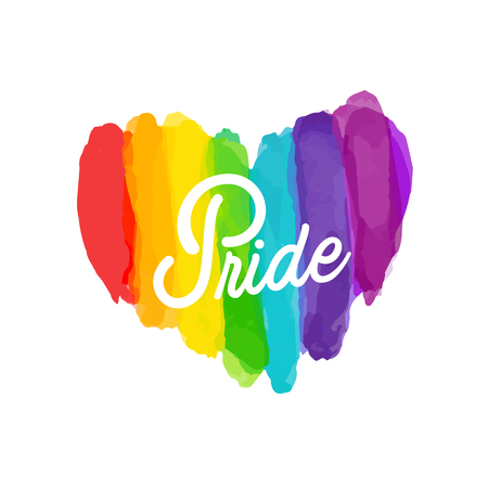 Pride Rainbow Paint Heart Background Vector Imageのイラスト素材