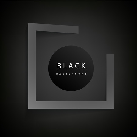 Modern Gray Square Frame Black Background Vector Imageのイラスト素材