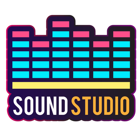 Neon Sound Studio Digital Equalizer Background Vector Imageのイラスト素材