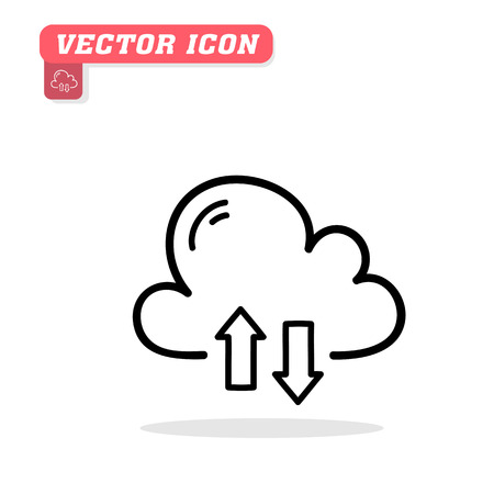 Cloud Sync Vector Icon White Background Vector Imageのイラスト素材
