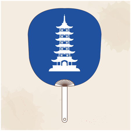 Japanese Fan Japan Pagoda Background Vector Imageのイラスト素材