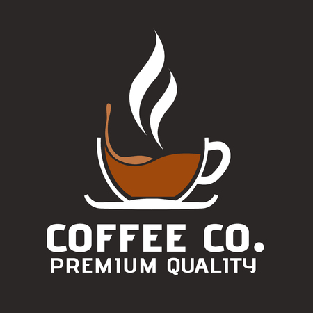 Coffee Co. Premium Quality Cup Of Coffee Background Vector Imageのイラスト素材