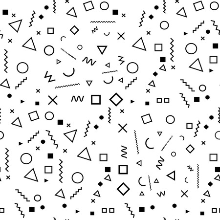 Abstract Black Geometry White Pattern Vector Imageのイラスト素材