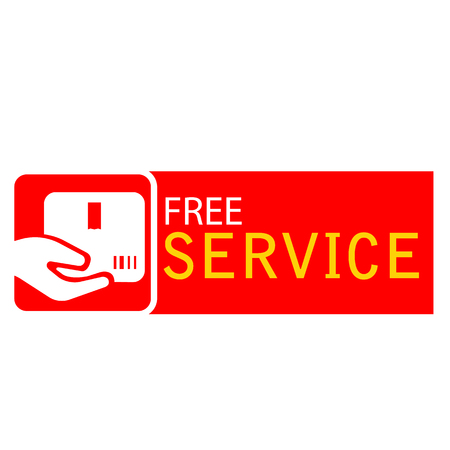 Red Free Service Icon White Background Vector Imageのイラスト素材