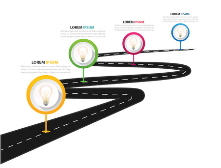 Infographic Street Road Map Four Template Vector Imageのイラスト素材