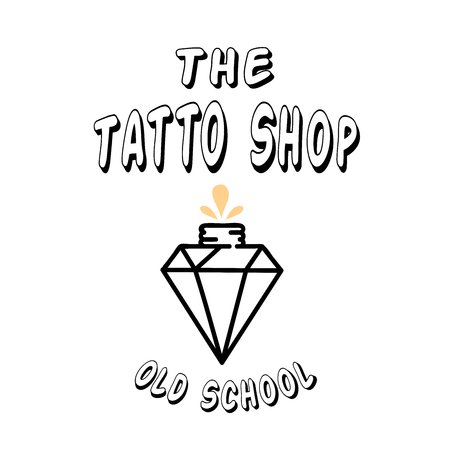 The Tattoo Shop Diamond Background Vector Imageのイラスト素材