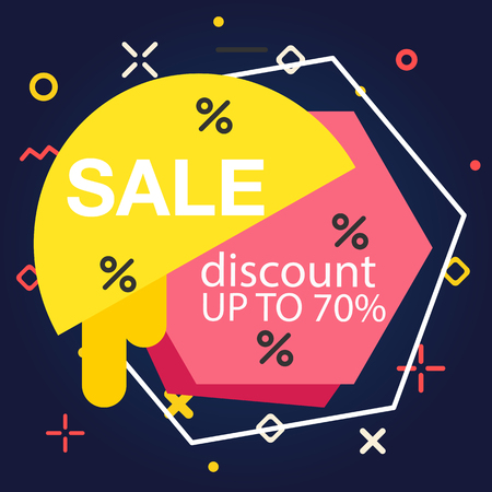Sale Discount Up To 70% Hexagon Background Vector Imageのイラスト素材