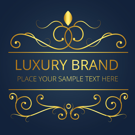 Luxury Brand Gold Text Vine Design Vector Imageのイラスト素材