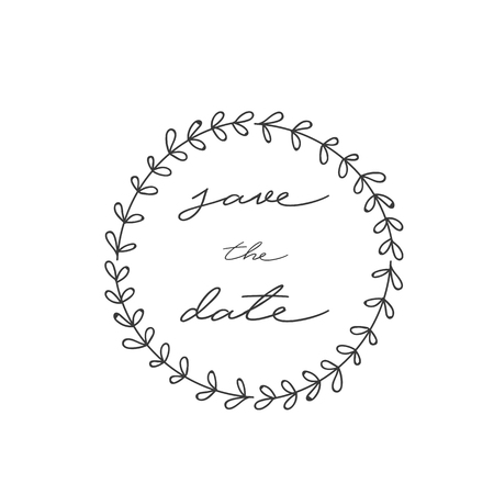 Love The Date Grass Circle Frame Background Vector Imageのイラスト素材