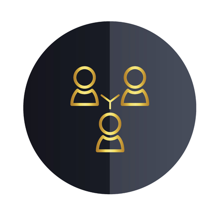 Group People Icon Black Circle Background Vector Imageのイラスト素材