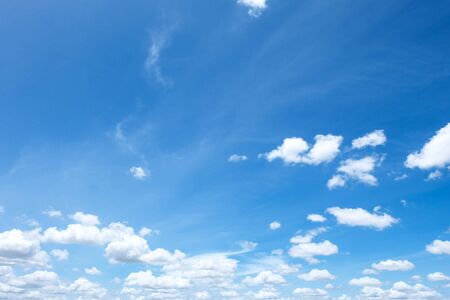 blue sky with cloud in summerの写真素材